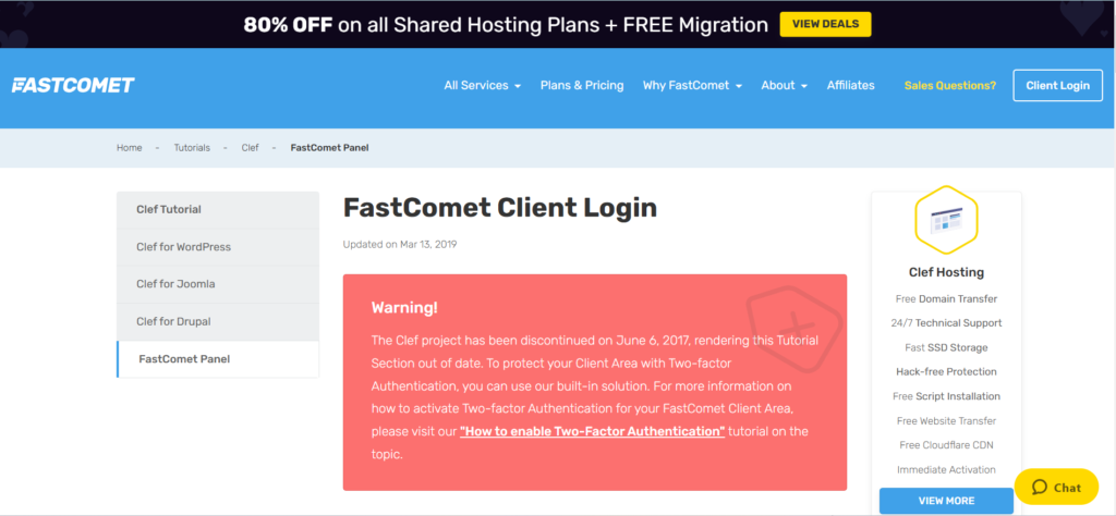 fastcomet login 